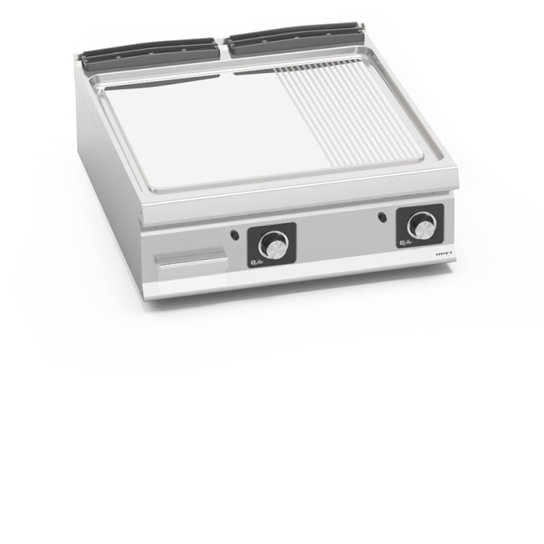 FRY TOP ELETTRICO - PIASTRA MISTA IN ACCIAIO INOX - COMANDI BFLEX