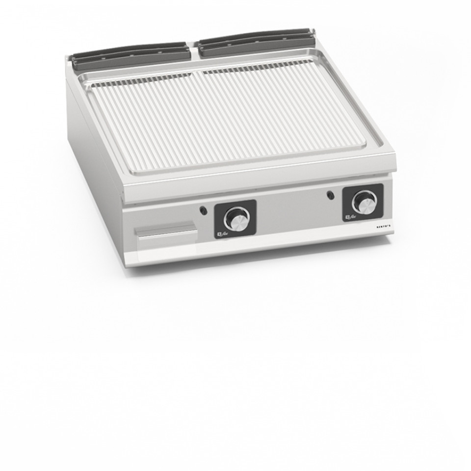 FRY TOP ELETTRICO - PIASTRA RIGATA IN ACCIAIO INOX - COMANDI BFLEX