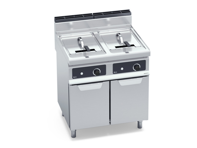 ELECTRIC FRYER WITH CABINET - TWIN TANK 18+18 L (BFLEX CONTROLS)